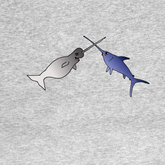 En Garde! Narwhal vs Swordfish by TeamKeyTees